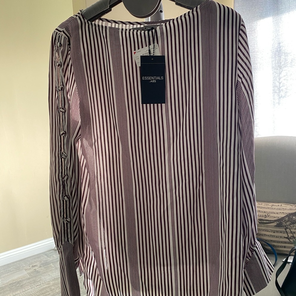 Essentials by ABS purple striped blouse